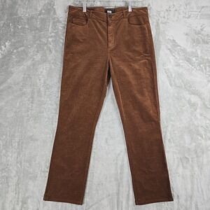 Paige Straight Leg Corduroy Ankle Pants 31 Brown